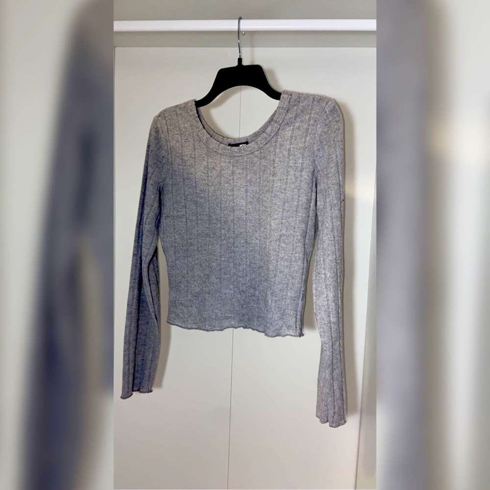 Grey Scoop Sweater